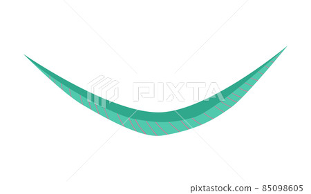 Fabric hammock suspended at ends, flat vector illustration isolated on white. 85098605