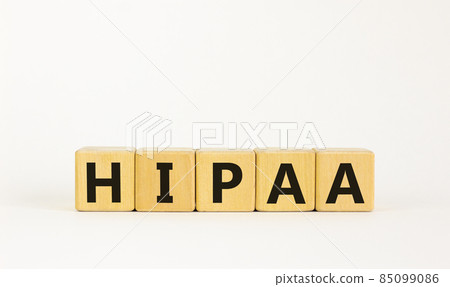 HIPAA, Health Insurance Portability and Accountability Act of 1996 symbol. Words 'HIPAA, Health Insurance Portability and Accountability Act', white background. Business concept. Copy space. HIPAA, Health Insurance Portability and Accountability Act of 1996 symbol. Words 'HIPAA, Health Insurance Portability and Accountability Act', white background. Business concept. Copy space. 85099086
