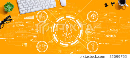 Rapid growth concept with a computer keyboard 85099763