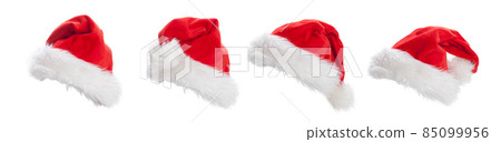 Set of Santa hats. Isolated on white background. 85099956