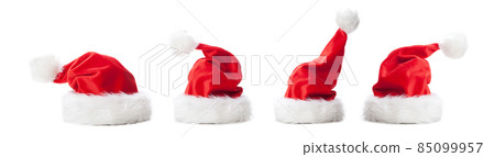Set of Santa hats. Isolated on white background. 85099957