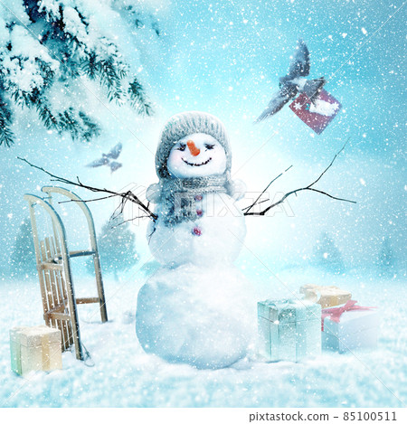 Merry christmas and happy new year greeting card. 85100511