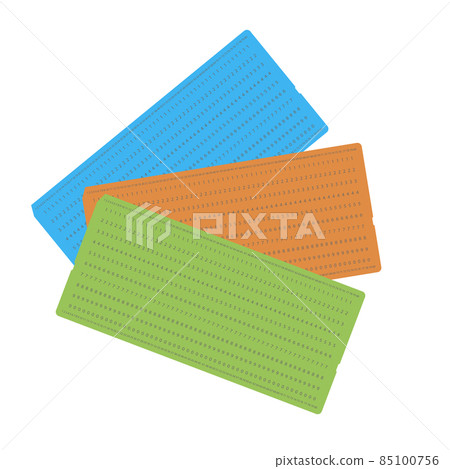 Old Vintage Computer Data Storage. Paper Punched Card Isolated on White Background 85100756