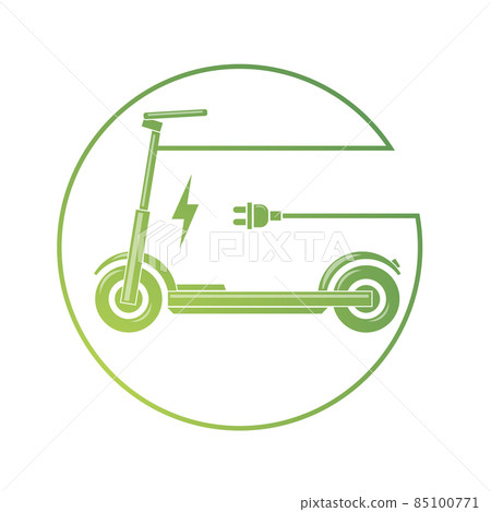 Electric Scooter Icon Isolated on White Background Electric Scooter Icon Isolated on White Background 85100771
