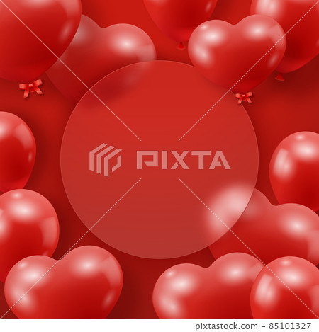 Valentines Day background with red heart shaped... - Stock Illustration ...