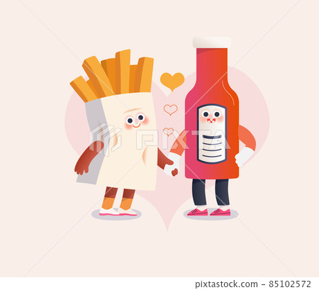 Perfect couple - flat vector illustration of perfect match 85102572