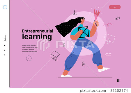 Startup illustration, website landing template. Concept of building new business Startup illustration, website landing template. Concept of building new business 85102574