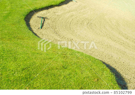 Abstract of Golf Course and Sand Bunker. Abstract of Golf Course and Sand Bunker. 85102799