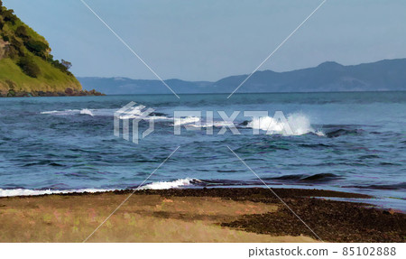 During low tide, the island on the left, Chiringashima, can be reached on foot. 85102888