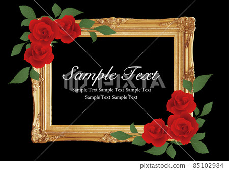 Red rose and gold frame Red rose and gold frame 85102984