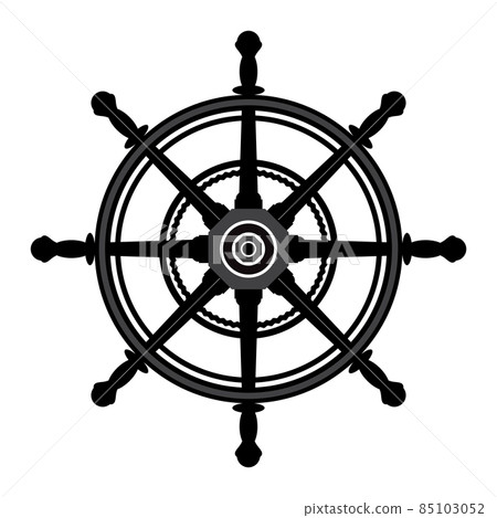 Control Rudder Icon Isolated on White Background. Ship Steering Wheel Concept. Nautical Design. Boat Logo Control Rudder Icon Isolated on White Background. Ship Steering Wheel Concept. Nautical Design. Boat Logo 85103052