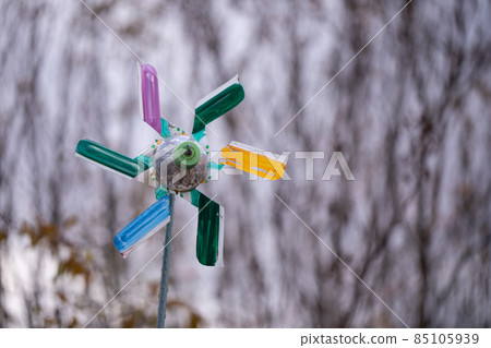 Scenery with a PET bottle windmill Scenery with a PET bottle windmill 85105939