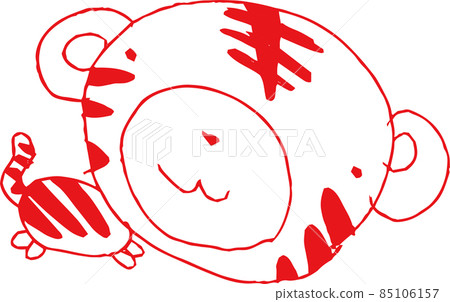 Bad tiger picture Children's graffiti Tiger year Bad tiger picture Children's graffiti Tiger year 85106157