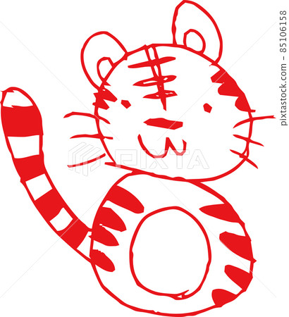 Bad tiger picture Children's graffiti Tiger year Bad tiger picture Children's graffiti Tiger year 85106158
