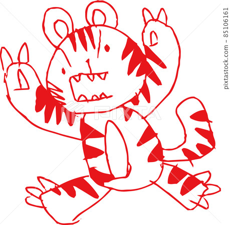 Bad tiger picture Children's graffiti Tiger year Bad tiger picture Children's graffiti Tiger year 85106161
