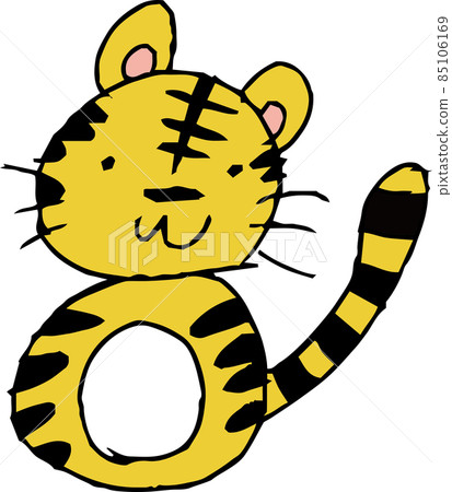 Bad tiger picture Children's graffiti Tiger year Bad tiger picture Children's graffiti Tiger year 85106169