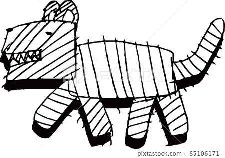 Bad tiger picture Children's graffiti Tiger year 85106171