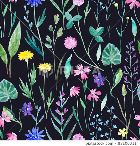 Seamless Pattern With Colorful Hand Drawn Flowers Original Textile