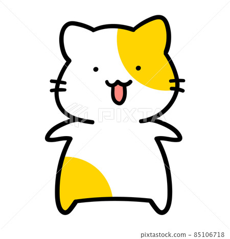 一個可愛的貓角色的手寫風格插圖 85106718