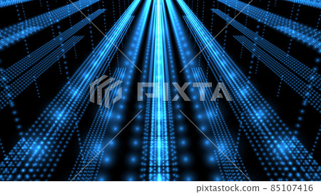 A wake of many lights heading towards the vanishing point. A concept that represents the ascension beyond evolution. Cyberspace 85107416
