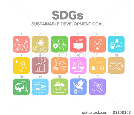 SDGs 17 target icon set 85108398