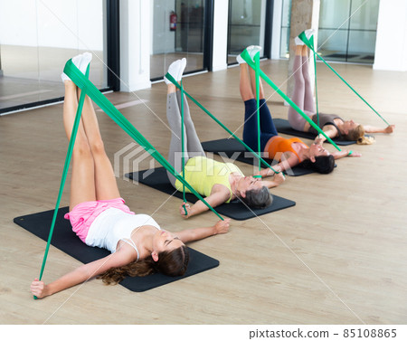 People with working out with rubber bands People with working out with rubber bands 85108865