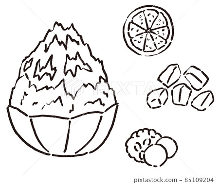 Set of shaved ice and ingredients 85109204