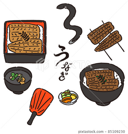 插圖集美味的鰻魚菜餚 85109230