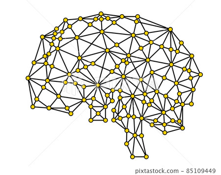 Illustration of geometric brain AI network... - Stock Illustration ...