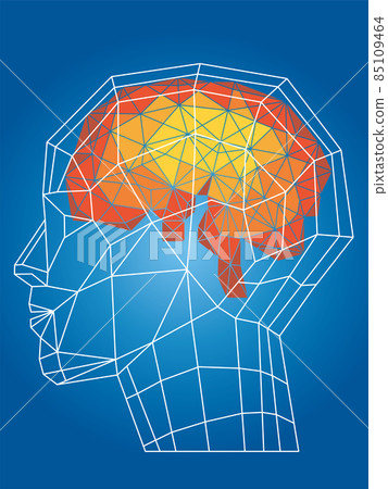 幾何人體輪廓、大腦插圖、AI 人工智能、技術圖像、圖形材料 幾何人體輪廓、大腦插圖、AI 人工智能、技術圖像、圖形材料 85109464