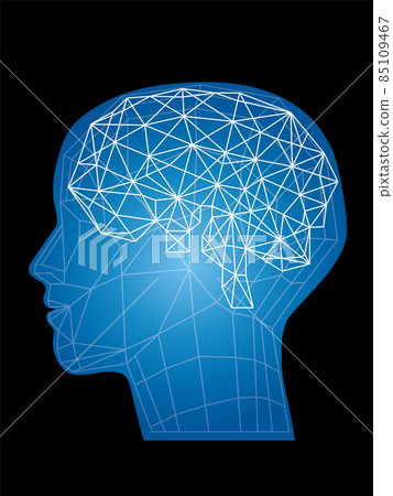 Geometric human profile brain illustration AI network technology image graphic material Geometric human profile brain illustration AI network technology image graphic material 85109467