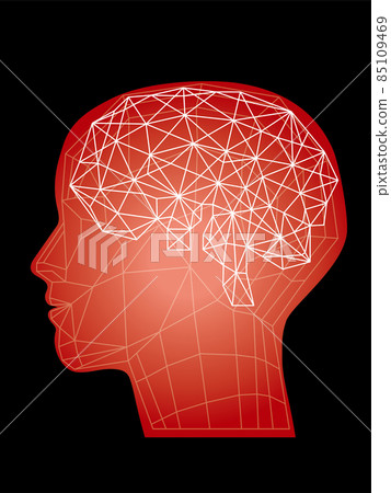 Geometric human profile brain illustration AI network technology image graphic material Geometric human profile brain illustration AI network technology image graphic material 85109469