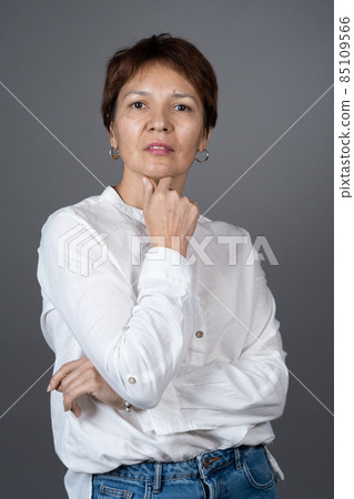 Beautiful mature woman portrait Beautiful mature woman portrait 85109566