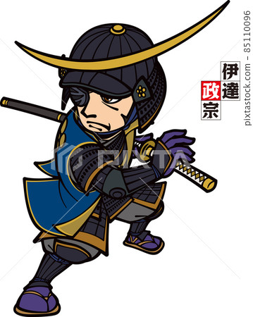 身穿鎧甲的伊達政宗試圖拔出劍[3頭] 85110096