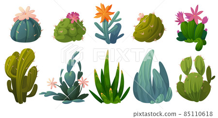 Cute cactuses, succulents and desert plants 85110618
