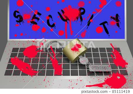 Image of a computer with broken security 85111419