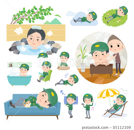 A set of courier men on relaxation 85112109