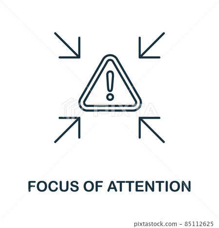 Focus Of Attention icon. Line element from cognitive skills collection. Linear Focus Of Attention icon sign for web design, infographics and more. 85112625
