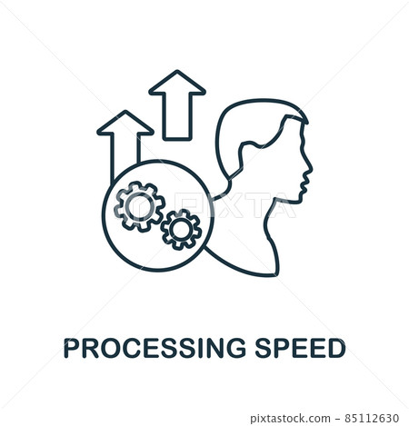 Processing Speed icon. Line element from cognitive skills collection. Linear Processing Speed icon sign for web design, infographics and more. 85112630