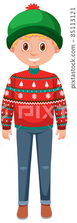 A boy wearing winter christmas outfits 85113121