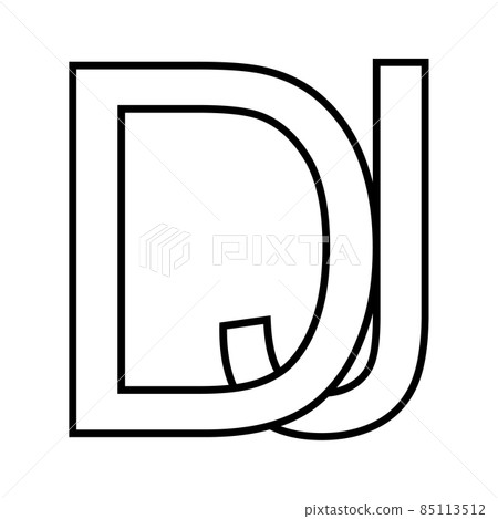 Logo sign dj jd icon, sign interlaced, letters d j 85113512