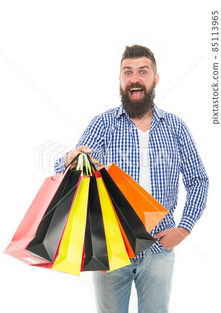 Great choices great purchases. Happy hipster holding  85113965