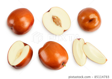 jujube or chinese date isolated on white background with clipping path. Top view. Flat lay. Set or collection 85114783