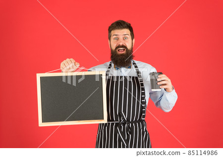 small business concept. happy barista presenting best small business concept. happy barista presenting best 85114986