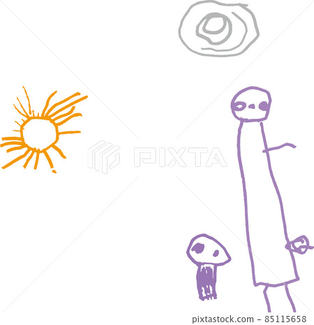 Alien parent and child drawn by a child 85115658