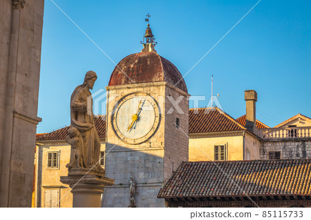 The city loggia in historic centre of Trogir town, Croatia. The city loggia in historic centre of Trogir town, Croatia. 85115733