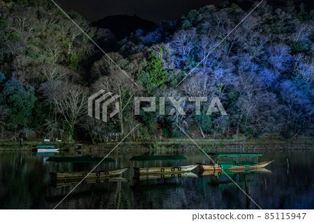 Kyoto Winter Flower Light Road Arashiyama, Togetsu Bridge and surrounding scenery 85115947