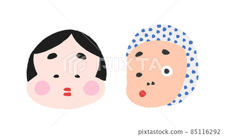 Masks of "Hyottoko" and "Okame" Masks of "Hyottoko" and "Okame" 85116292