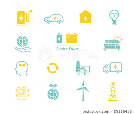 Environment icon power set energy SDGs 85116438