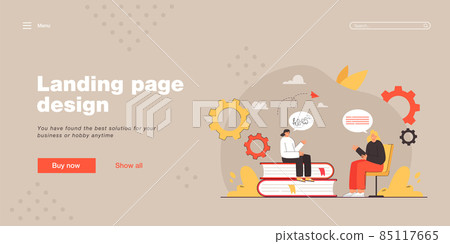 Cartoon child talking to pathologist Cartoon child talking to pathologist 85117665